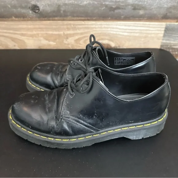 Dr.‎ Doc Martens 1461 Bex Black Leather Oxford Shoes US Men's 10 Chunky Combat - Picture 2 of 12